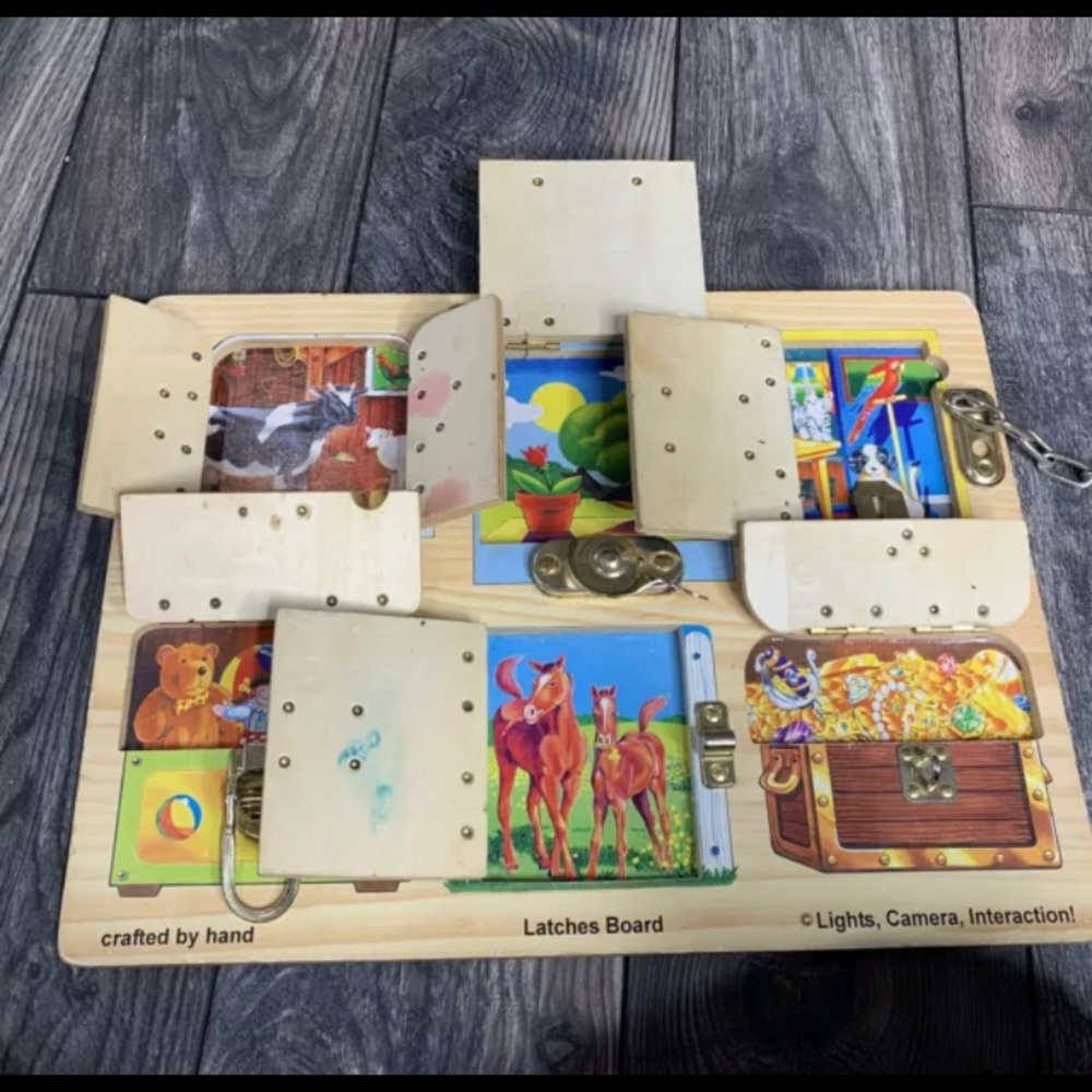 Vintage Melissa Doug Latches Board Wooden Puzzle - Picture 2 of 3